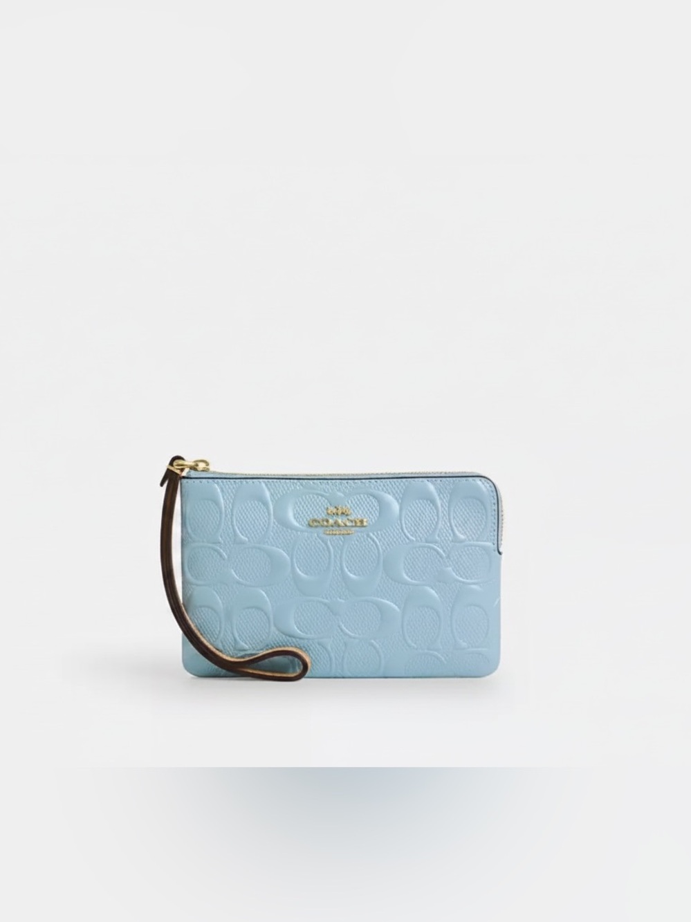 Coach Outlet Corner Zip Wristlet In Signature Leather